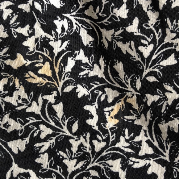 OOAK THRIFT FLIP Wrap Midi Skirt Floral B&W Ruffle - Picture 5 of 5